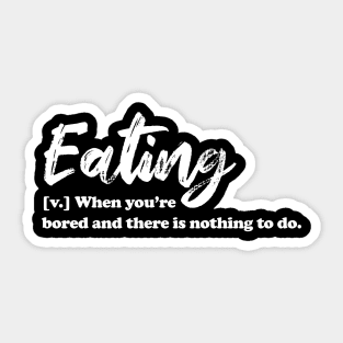 Eating white text Sticker